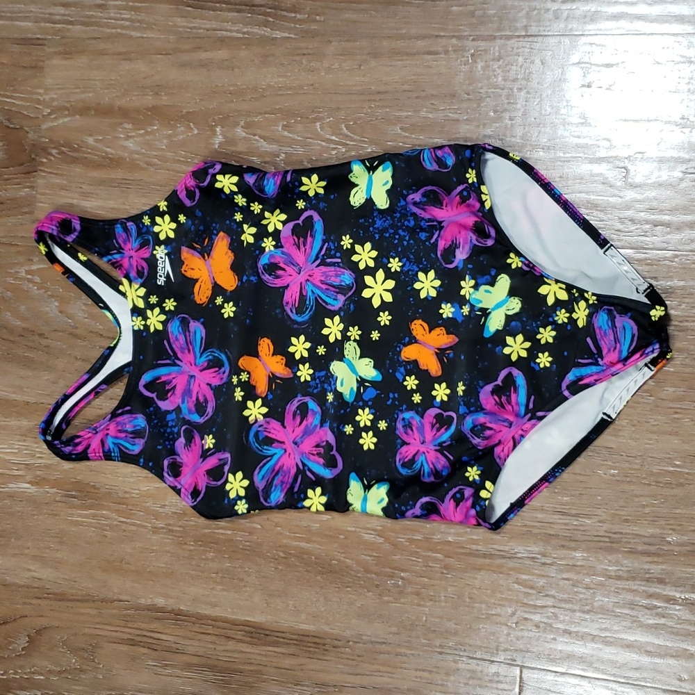 (14) Speedo Floral Racerback One Piece Swimsuit Performance Wear Colorful